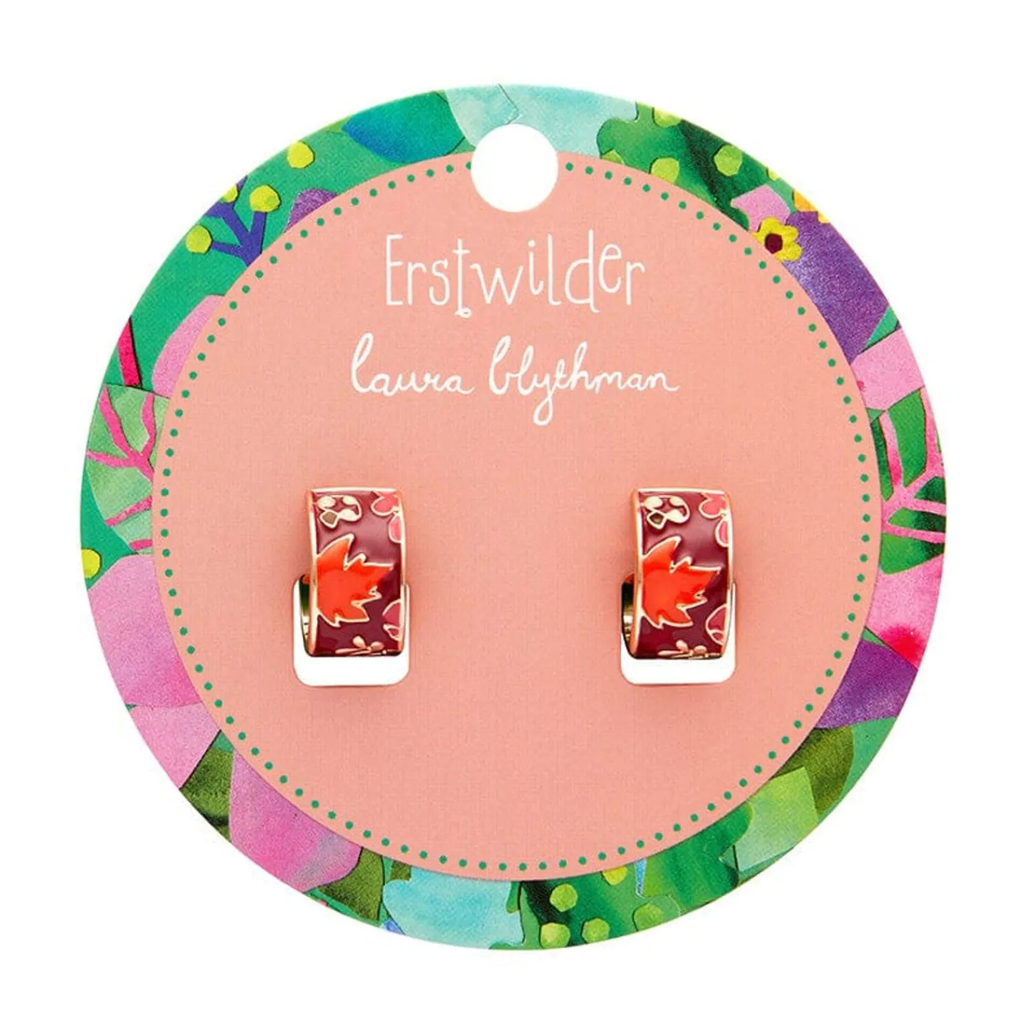 Turn A New Leaf Enamel Huggie Earrings^Erstwilder Sale