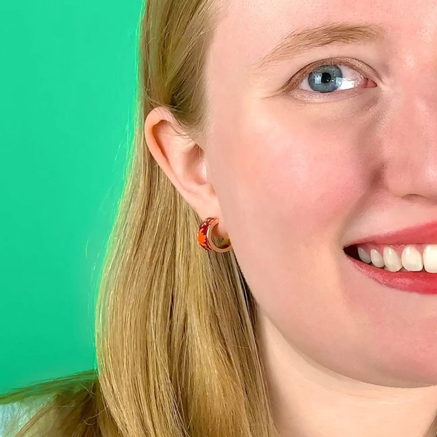 Turn A New Leaf Enamel Huggie Earrings^Erstwilder Sale