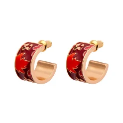 Turn A New Leaf Enamel Huggie Earrings^Erstwilder Sale