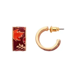 Turn A New Leaf Enamel Huggie Earrings^Erstwilder Sale