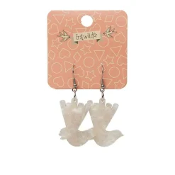 Wagtail Ripple Glitter Resin Drop Earrings - Cream^Erstwilder Online