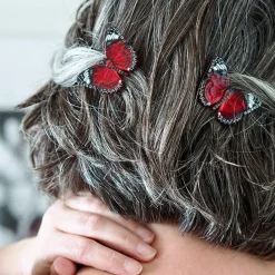 Wings Laced In Red Hair Clips Set - 2 Piece^Erstwilder Discount