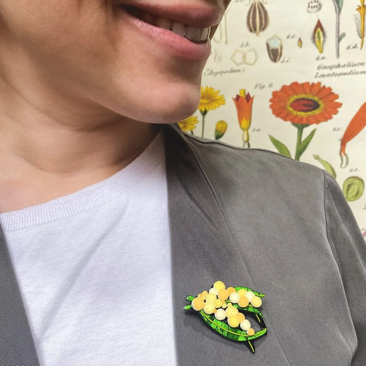 Woven Wattle Mini Brooch^Erstwilder Online