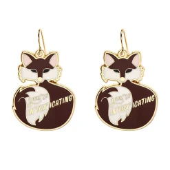 You'Re In"Fox"Icating Enamel Drop Earrings^Erstwilder