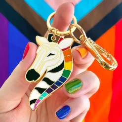 Zelda The Zestful Zebra Enamel Key Ring^Erstwilder Sale